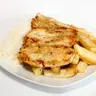 Promo - pechuga a la plancha con papas, ensalada y arroz + chicha de luren